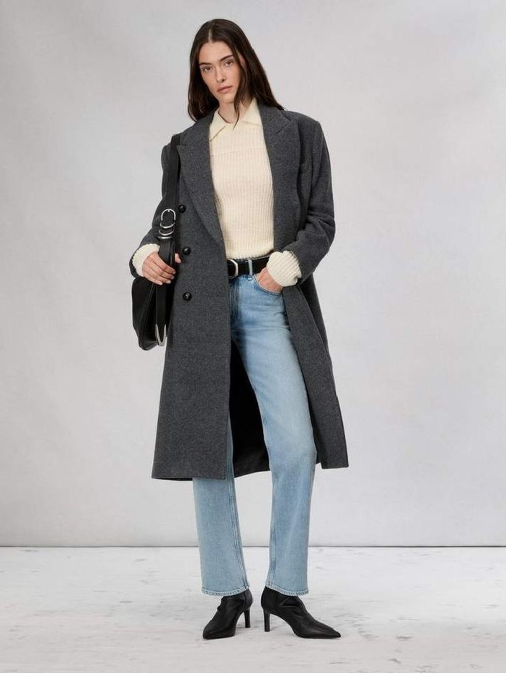 Rag & Bone, 100% virgin wool, made in Italy, double-breasted, two front pockets